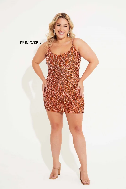 Primavera Couture 14061 Plus Size Homecoming Short Cocktail Fitted Sequin Dress