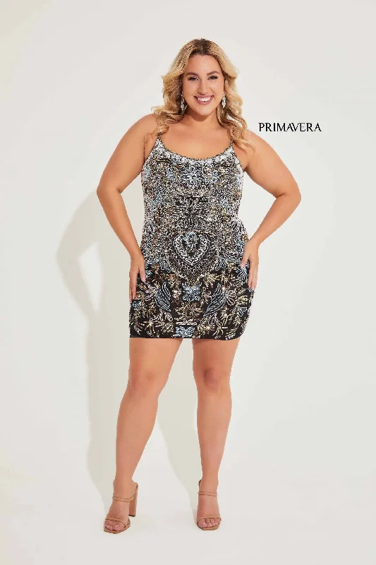 Primavera Couture 14064 Plus Size Short Fitted Homecoming Dress