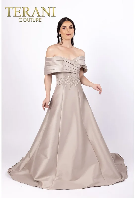 Terani Couture 232M1511 Taupe 12 Sale