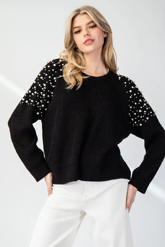 PEARL SHOULDER SWEATER