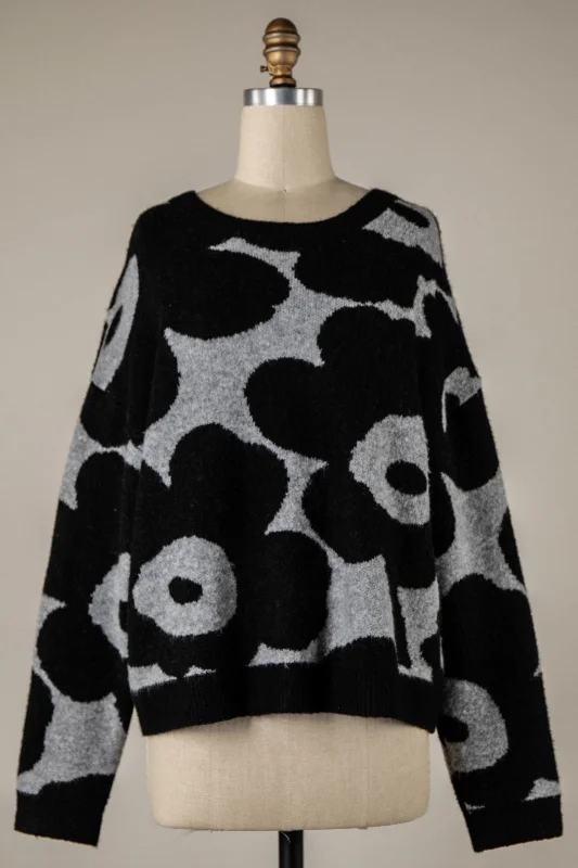 ABSTRACT FLOWER SWEATER