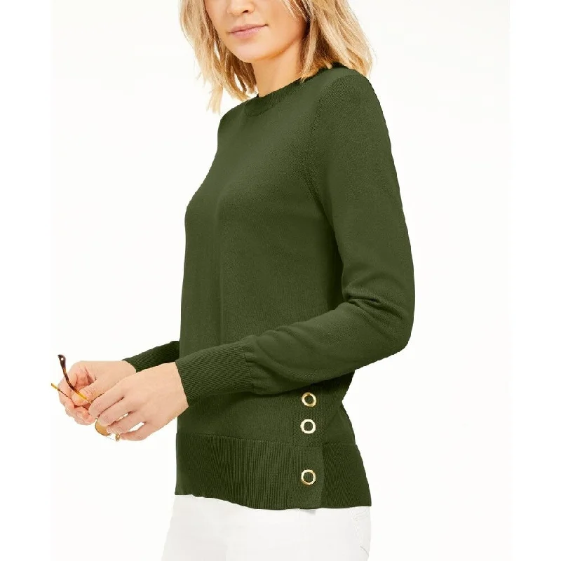 Michael Kors Women's Snap-Hem Sweater Green Size Small