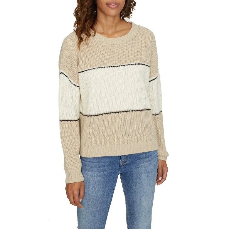 Sanctuary Women's Billie Colorblock Shaker Stitch Sweater Brown Size XX-Large