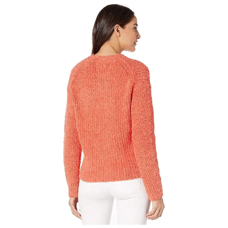 1.STATE Women's Textured Cozy Mock Sweater Orange