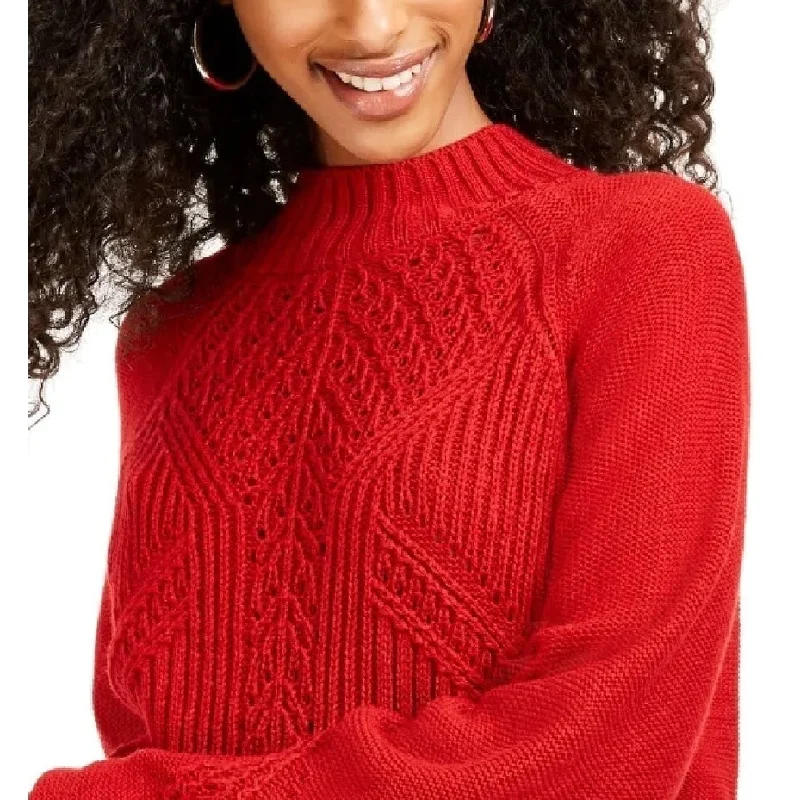 American Rag Junior's Balloon Sleeve Sweater Red