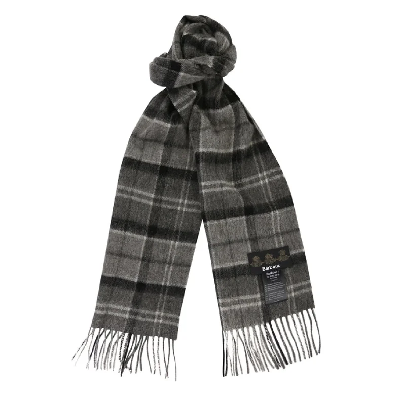 Barbour Merino Cashmere Black/Grey Tartan Scarf