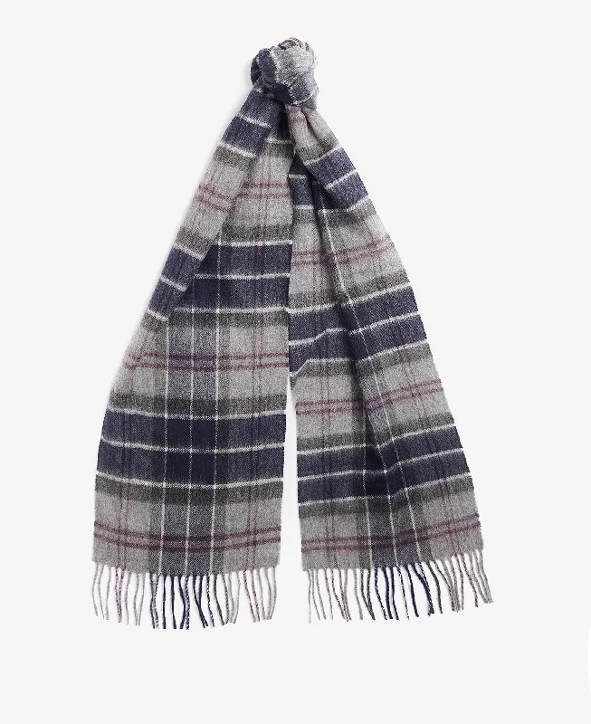 Barbour Merino Cashmere Black Slate Tartan Scarf