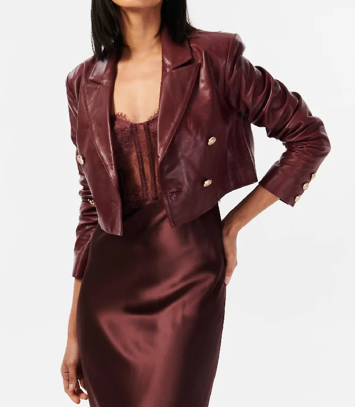 Boa Leather Jacket In Cranberry