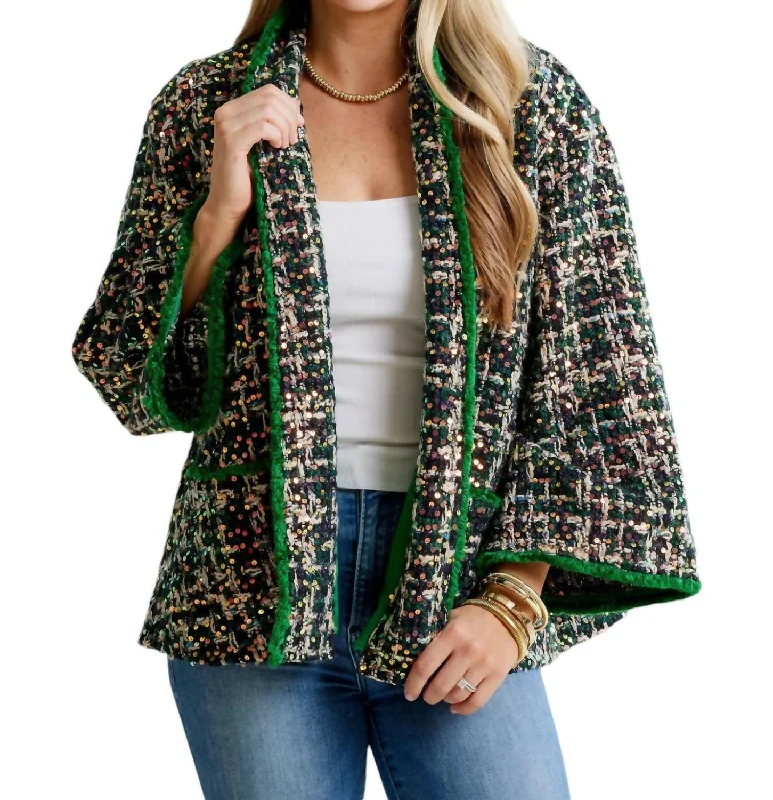 Bridget Tweed Jacket In Green