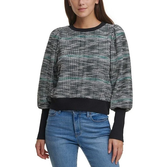 Dkny Women's Bishop Sleeve Sweater Gray Size Large