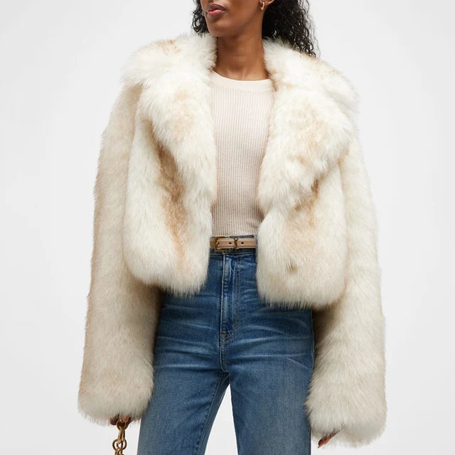 gradient fur coat