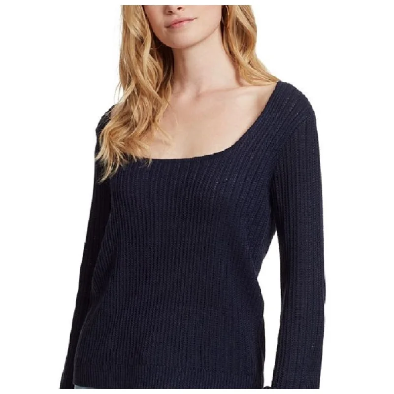 Jessica Simpson Women's Nicole Ribbed Sweater Blue Size X-Large