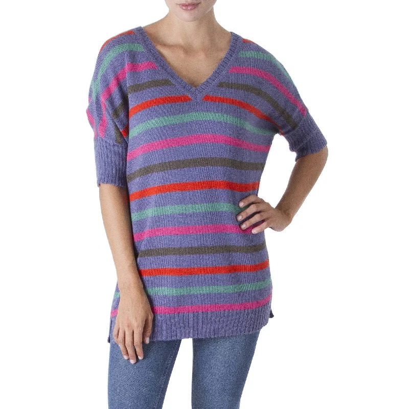 Novica Handmade Pleasure Of Periwinkle Blend Sweater