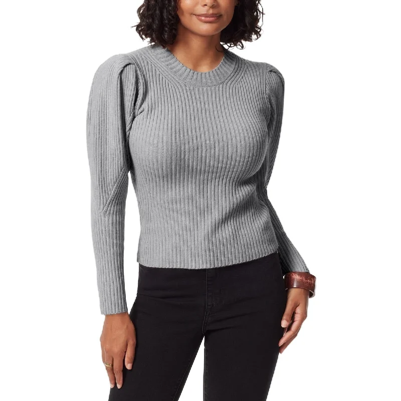 Sam Edelman Women's Cohen Ribbed Puff Sleeve Sweater Gray Size X-Large