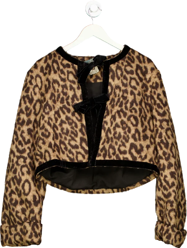 Sister Jane Brown Lily Leopard Cropped Jacket UK L