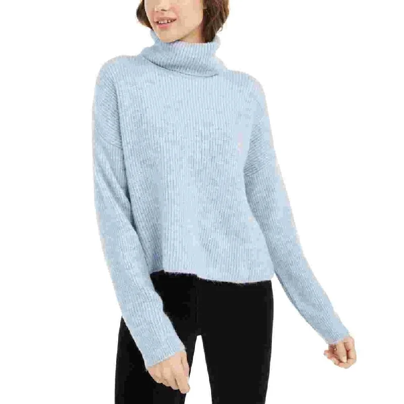 Sun+ Moon Women's Light Blue Long Sleeve Turtle Neck Sweater Blue Size Small