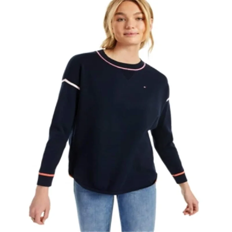 Tommy Hilfiger Women's Essential Contrast Sweater Blue Size Small