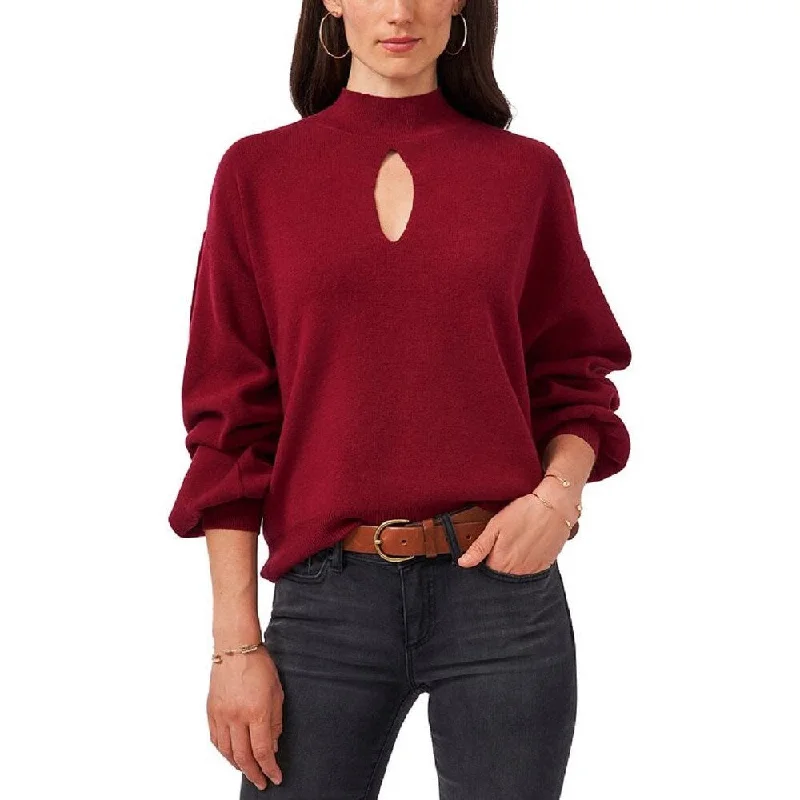 Vince Camuto Women's Bishop Sleeve Cotton Blend Sweater Red Size Medium