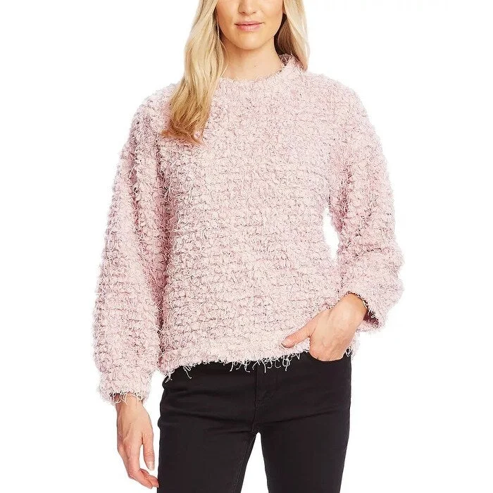 Vince Camuto Women's Teddy Knit Mock Neck Sweater Pink Size X-Large