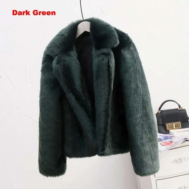 dark green faux fur