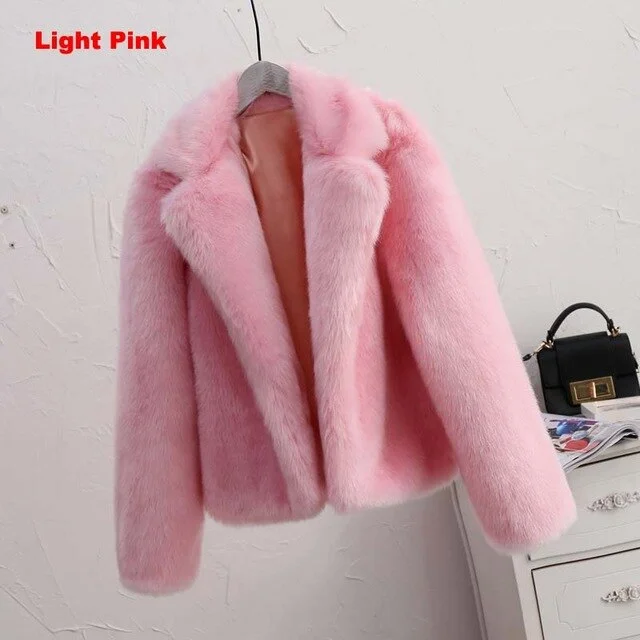 light pink fur coat