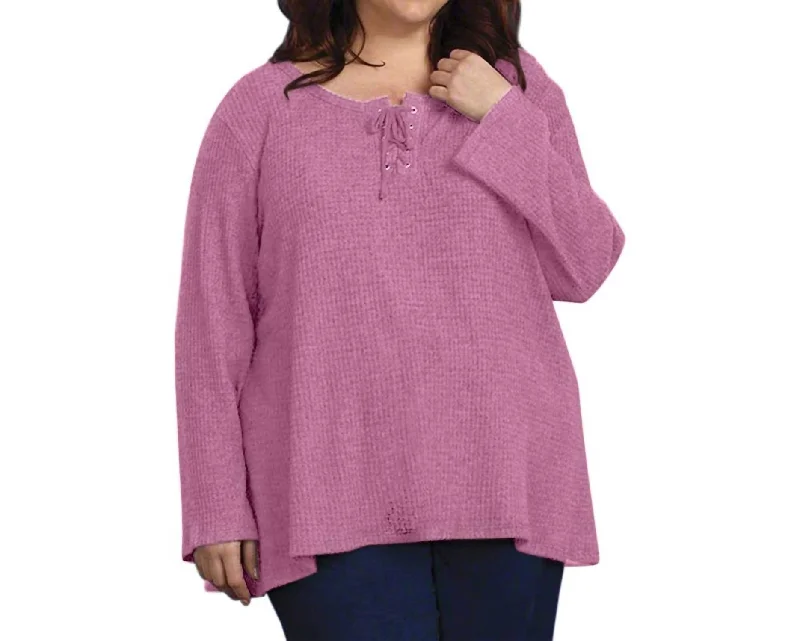 Brushed Thermal Top - Plus In Mauve