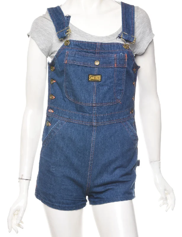 Indigo Cropped Dungarees - W31 L1