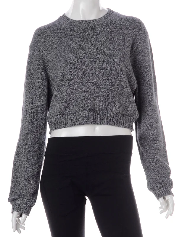 Label Alice Cropped Plain Knitted Jumper