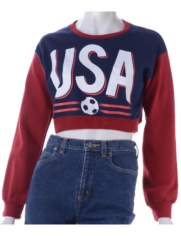 Label Caroline Cropped Sports T-shirt Front Sweatshirt