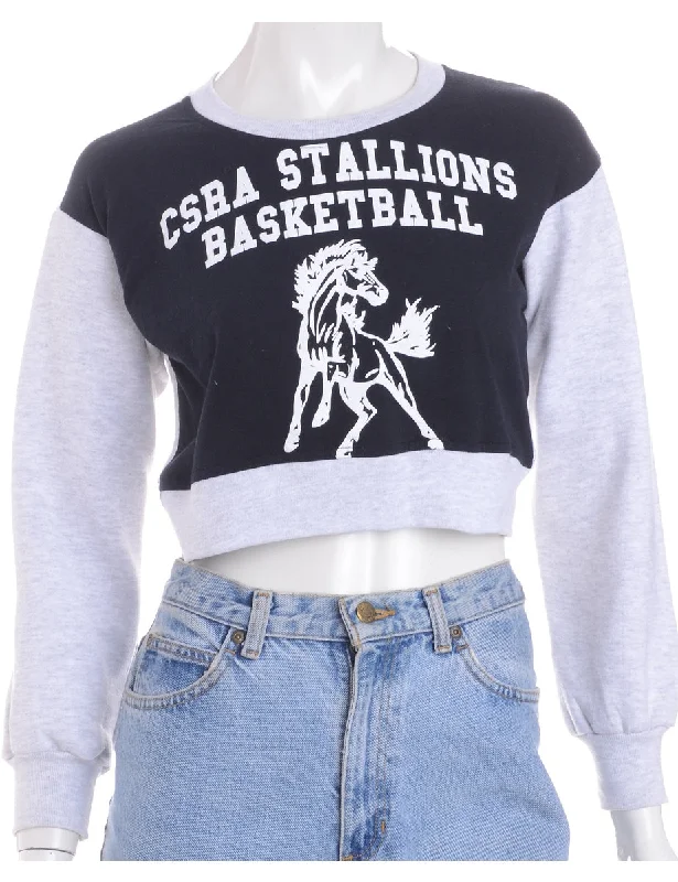 Label Caroline Cropped Sports T-shirt Front Sweatshirt