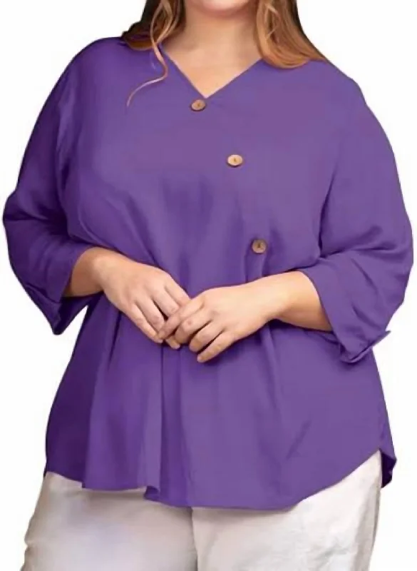 Madison 3/4 Sleeve Blouse - Plus In Acai