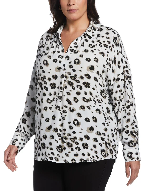 Plus Womens Printed Viscose Blouse