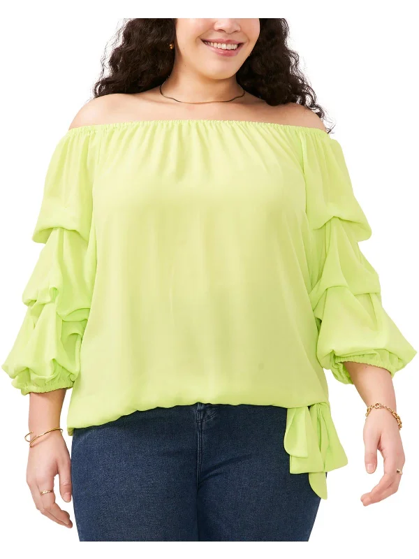 Plus Womens Stretch Off The Shoulder