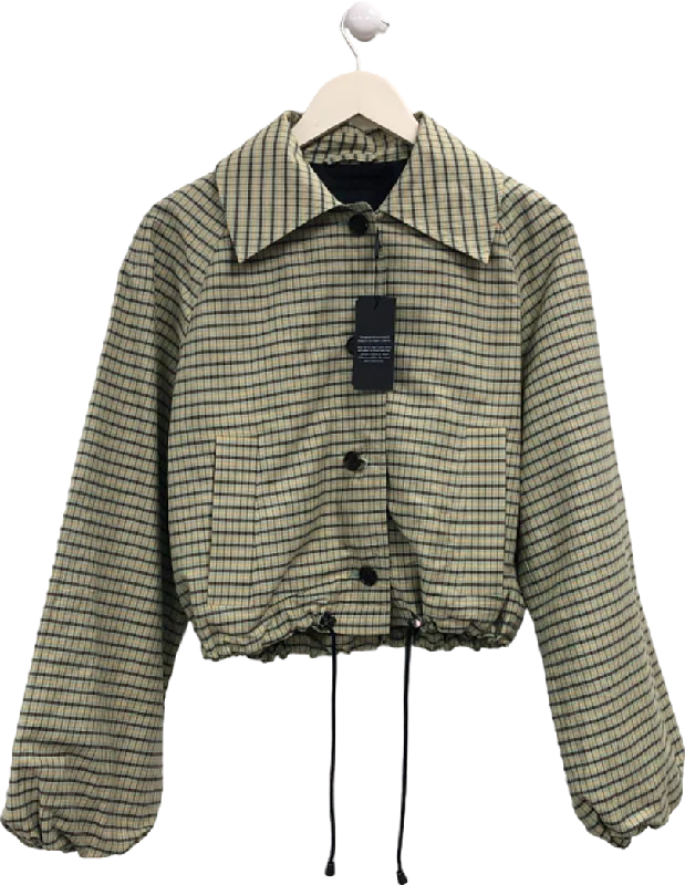 Rails Beige Check Cropped Jacket UK S