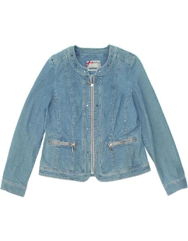 CANDA Womens Denim Jacket EU 42 Large Blue Cotton