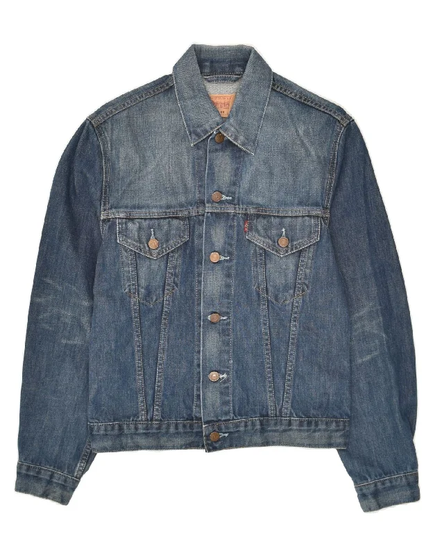 LEVI'S Womens 70500 Denim Jacket UK 12 Medium Blue Cotton