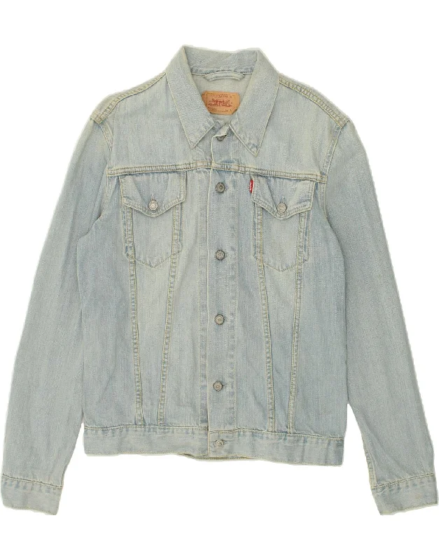 LEVI'S Womens Denim Jacket UK 14 Large Blue Cotton