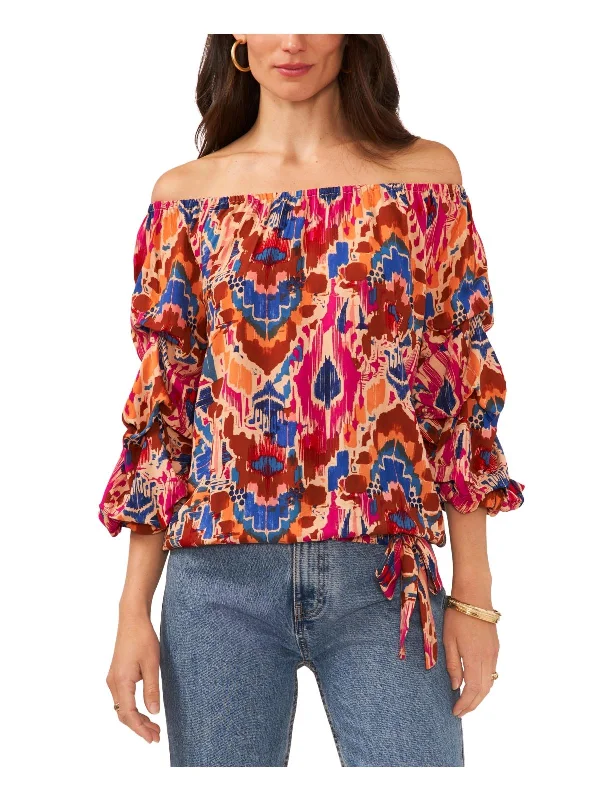 Plus Sundown Womens Printed Rayon Blouse