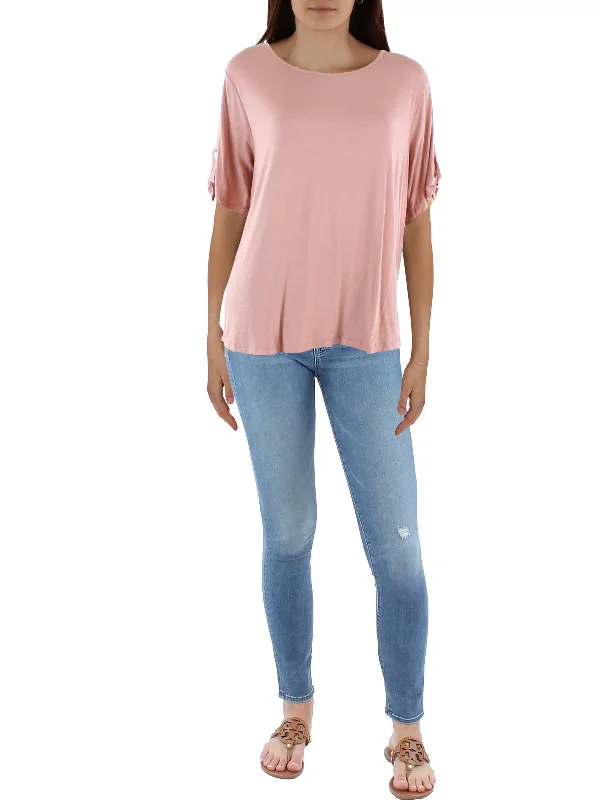 Plus Womens Slub Knit Blouse