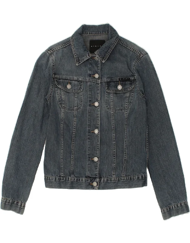 SISLEY Womens Denim Jacket UK 10 Small Blue Cotton