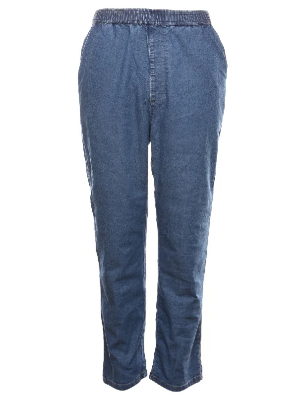 Tapered Medium Wash Casual Denim Trousers - W30 L30