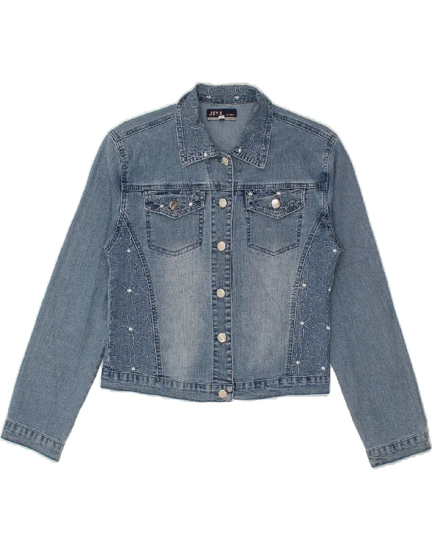 VINTAGE Womens Denim Jacket UK 10 Small Blue