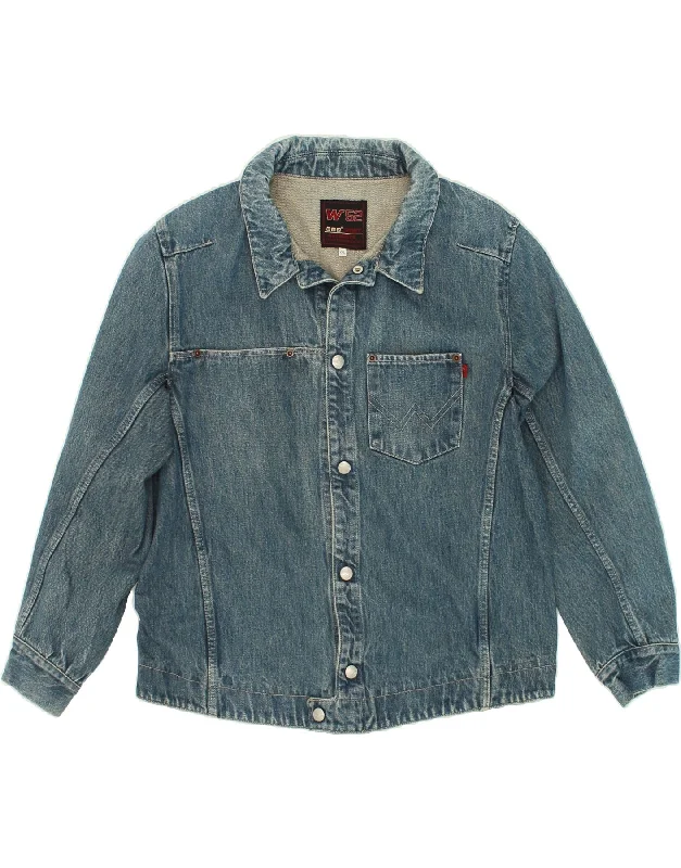 WILD Womens Denim Jacket UK 20 2XL Blue Cotton