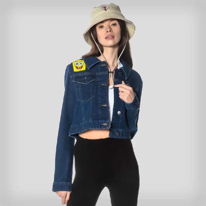 Members Only Women's Spongebob Denim Trucker Jacket