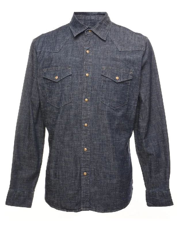 Wrangler Dark Wash Denim Shirt - M