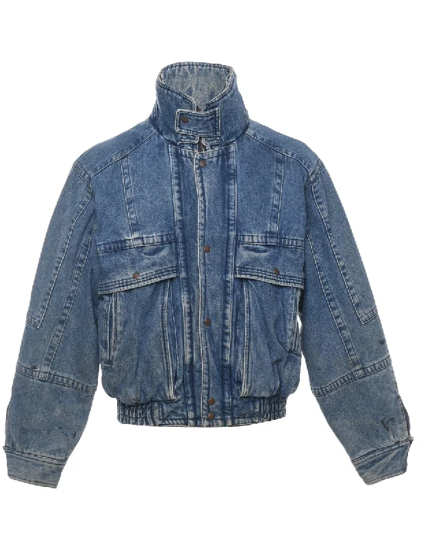 Zip Front Denim Jacket - M