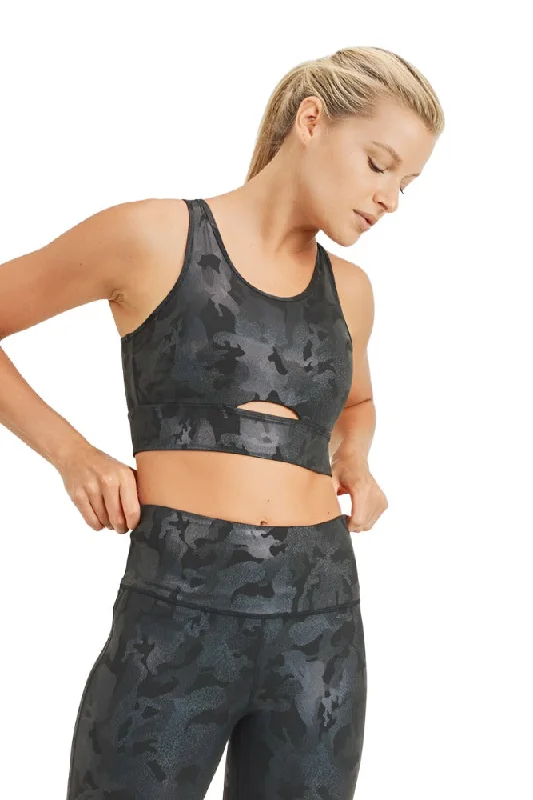 Mono B Metallic Camo Bra Top AT3038 and Plus