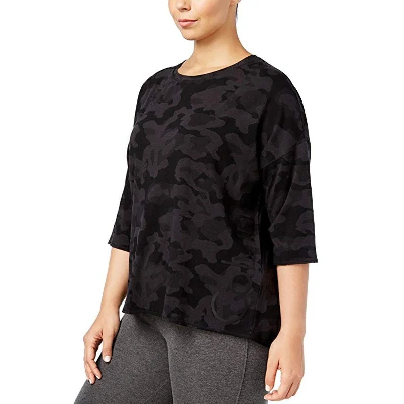 Calvin Klein Performance Women's Plus Camouflage Casual Top Black Size 3 Extra Large - XXX-Large