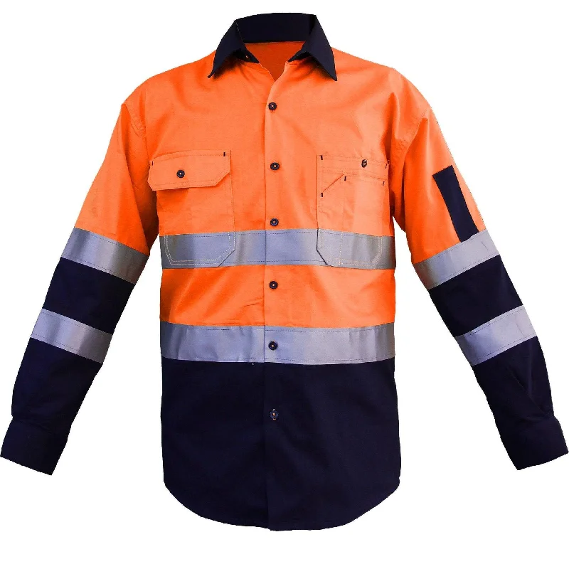 Big Bee Men's Hi Vis Shirts Reflective Tape, Light Weight Cotton