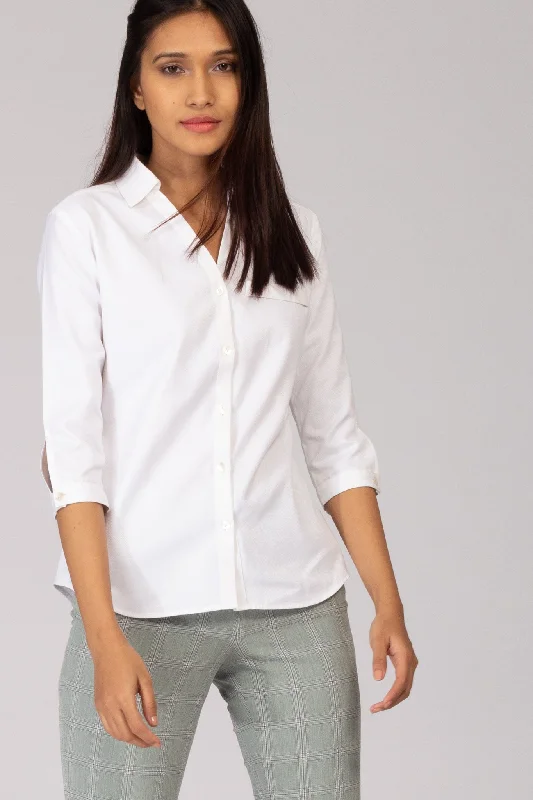 Hailey White Cotton Shirt